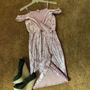 Purple Suade asymmetric dress